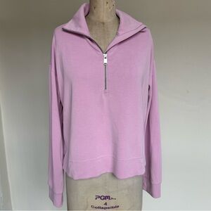 Pink Athleta Zip Up Long Sleeve Top